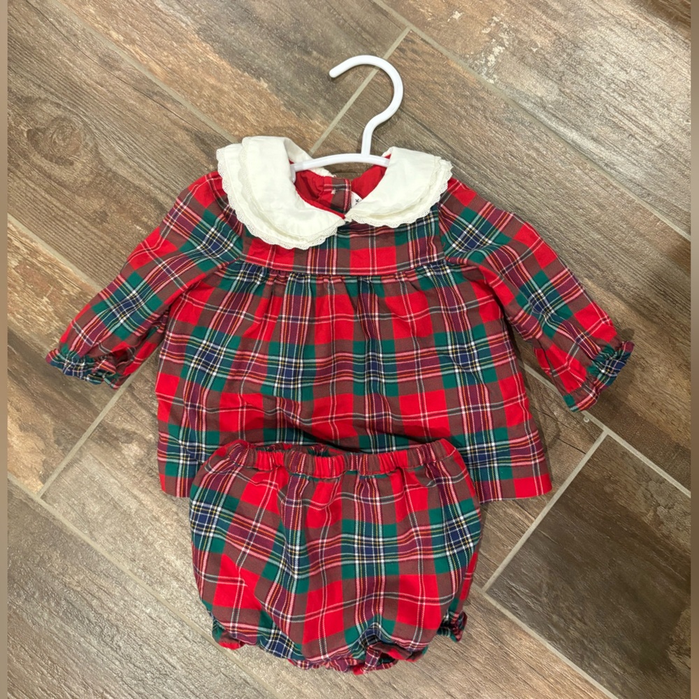 Janie and Jack Festive Red Plaid Set